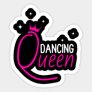 Dancing Queen Pink with Crown Sticker